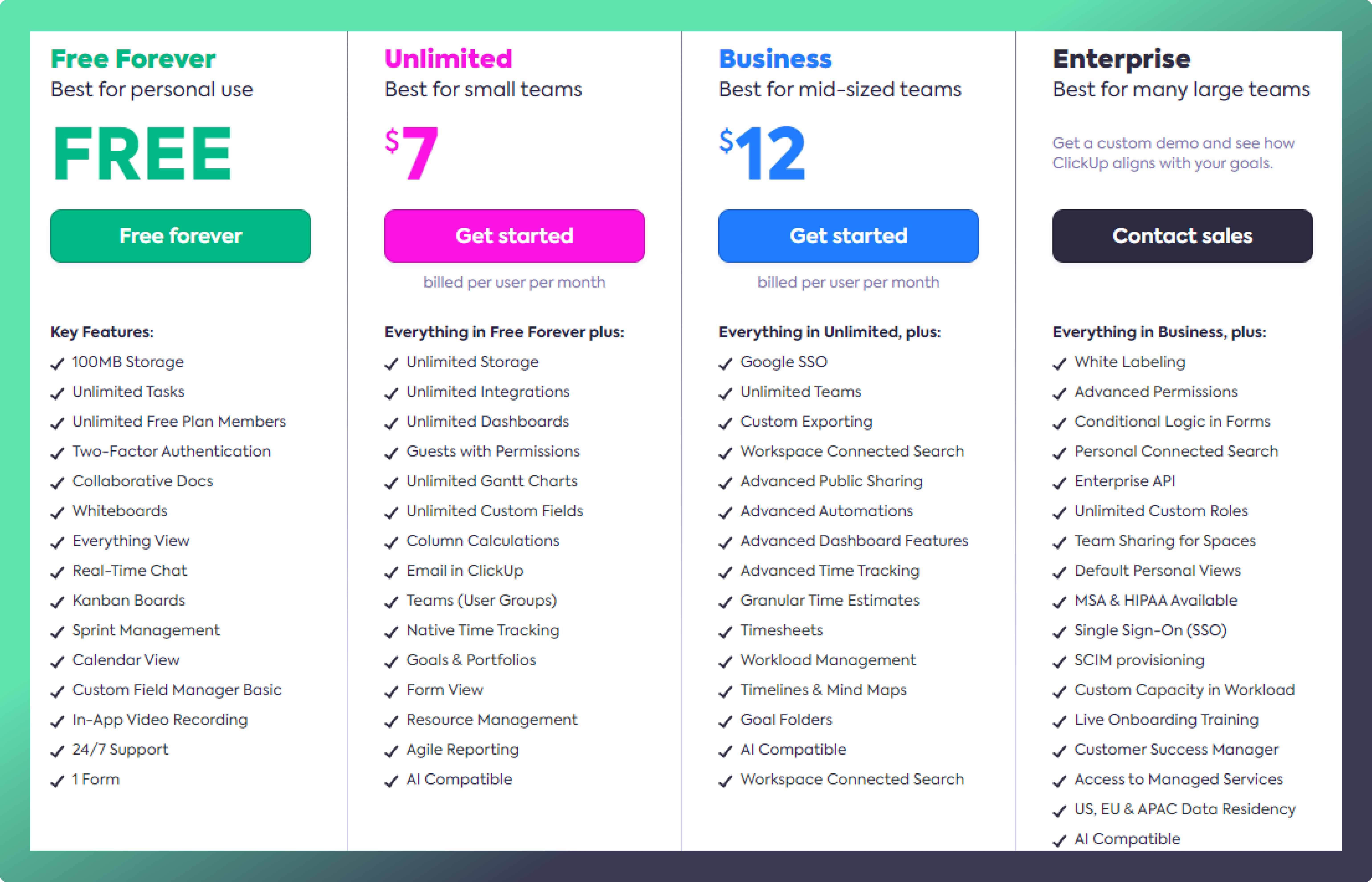 ClickUp Pricing image