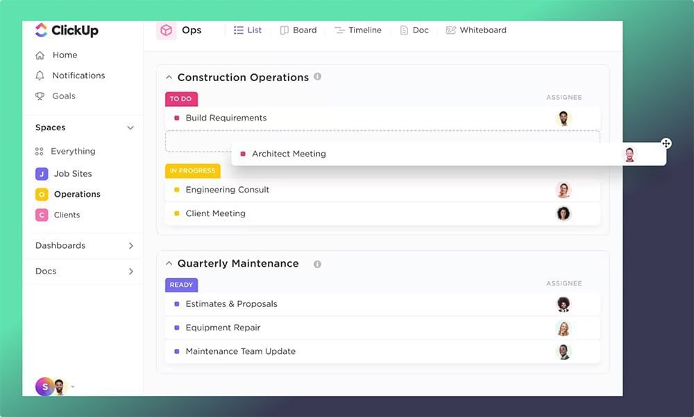 ClickUp for Construction Managing Projects Efficiently and Effectively