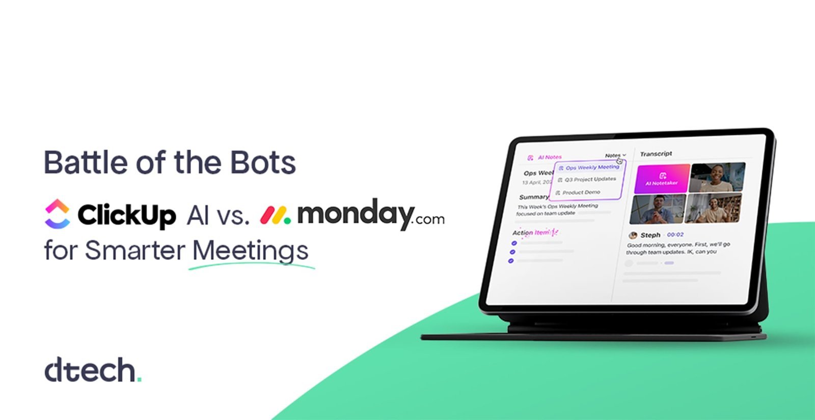 Battle of the Bots: ClickUp AI vs. Monday.com for Smarter Meetings