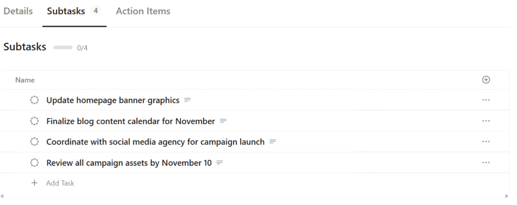 Subtasks