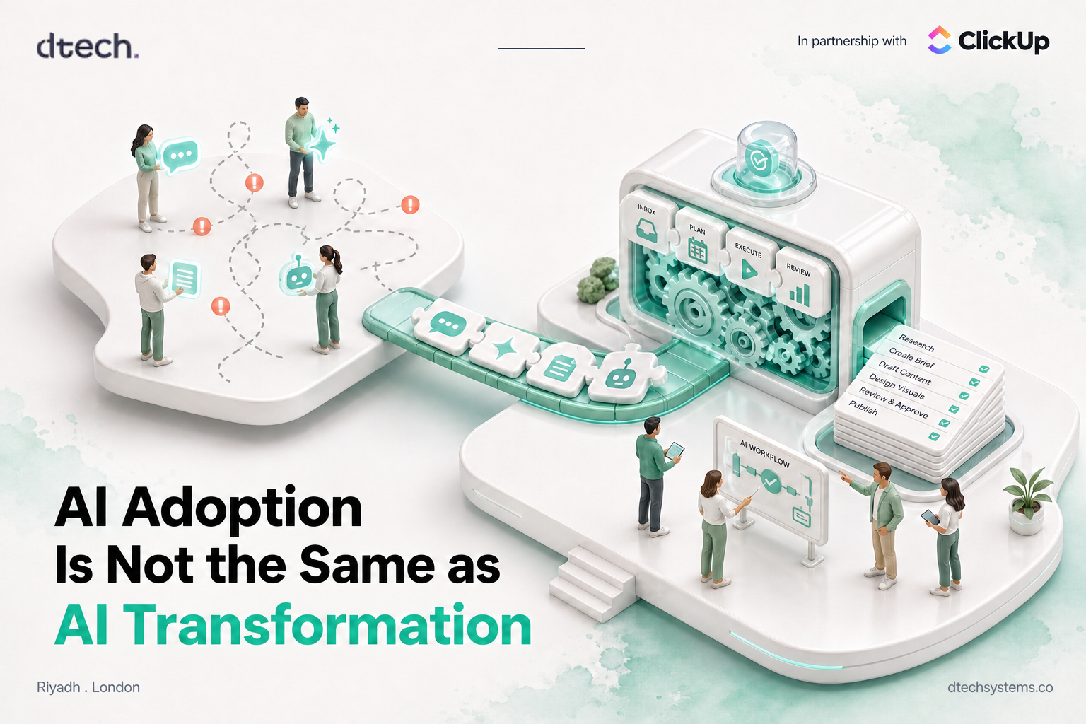 AI adoption vs AI transformation: teams connecting AI tools to real business workflows