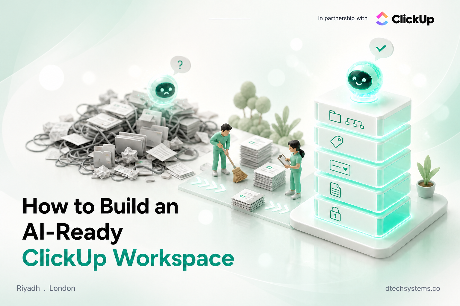 Team building an AI-ready ClickUp workspace with Brain and Super Agents
